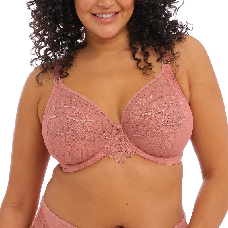Final Clearance Elomi Priya Underwire Plunge Bra - Rosegold