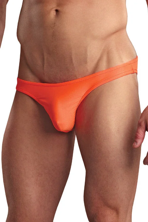 Euro Male Spandex Pouch Cheeky Bikini Brief Underwear - Orange