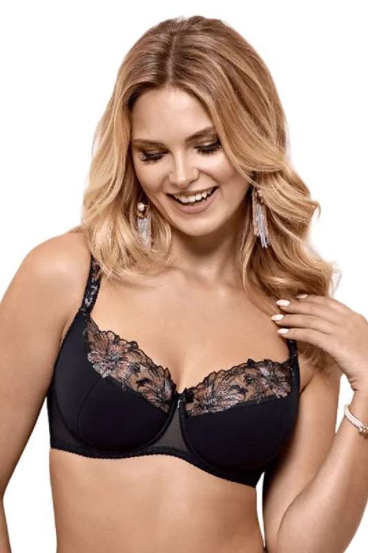 Deal Explosion BLACK UNDERWIRE LACE BRA ADELLE SEMI SOFT