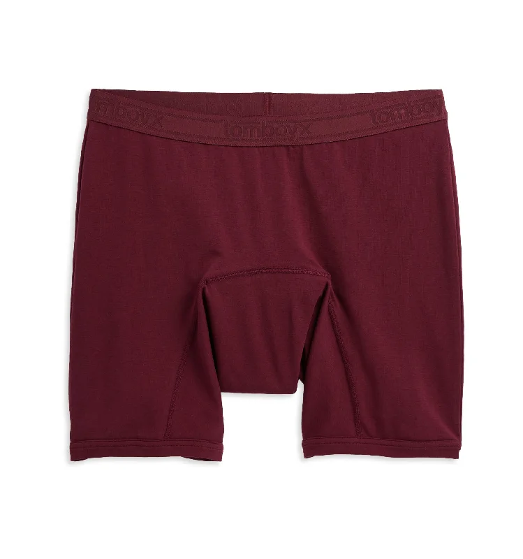 Year-End Clearance First Line Period 9" Boxer Briefs - Black Cherry