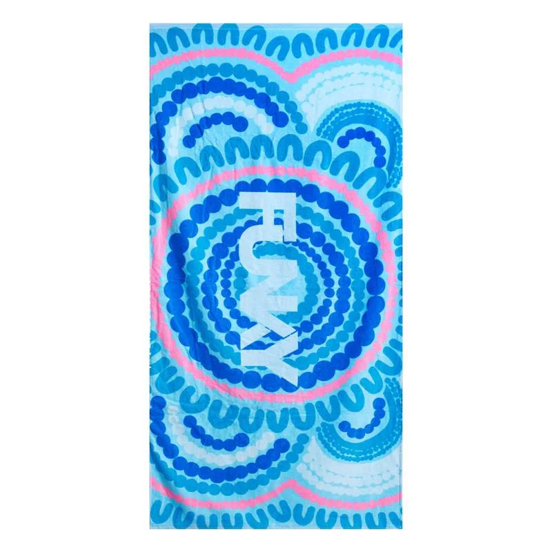Act Now Funky Cotton Towel | Bundjalung Blue