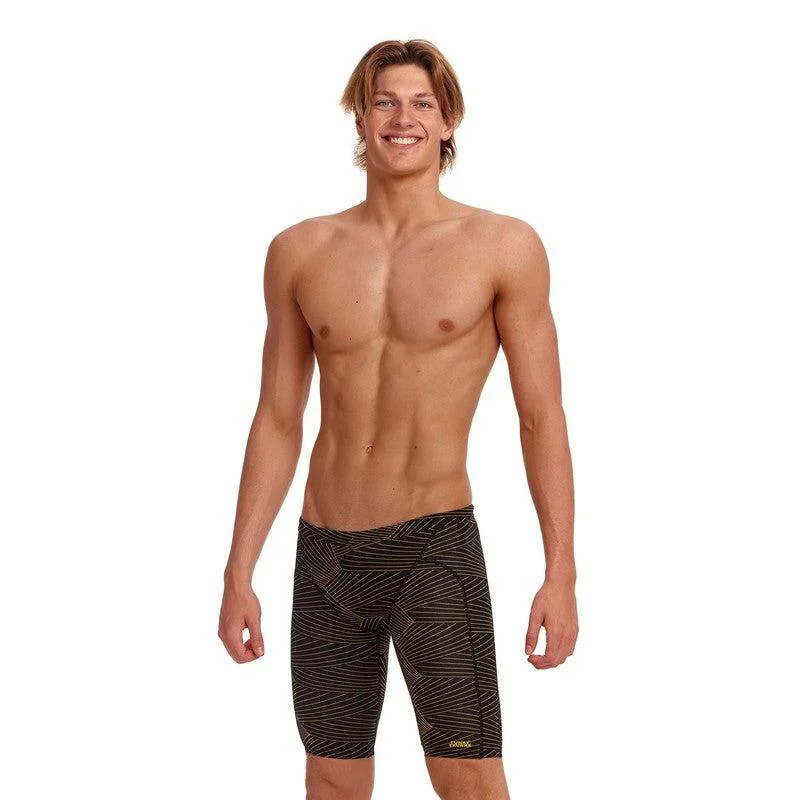 Mega Sale Funky Trunks Mens Training Jammers | Gold Weaver