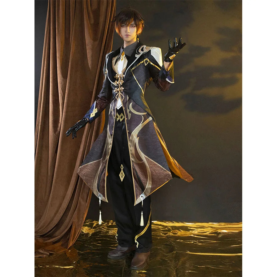 Today Only Genshin Impact Zhongli Cosplay Costume C02946  AA