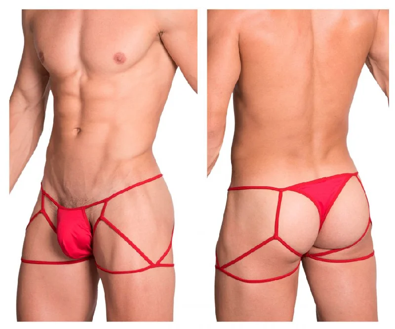 Shop and Save Hidden 971 Jockstrap-Thong Color Red