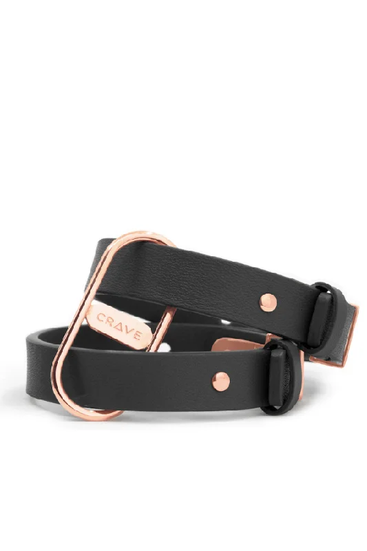 Price Drop Alert Icon Cuffs - Black/Rose Gold