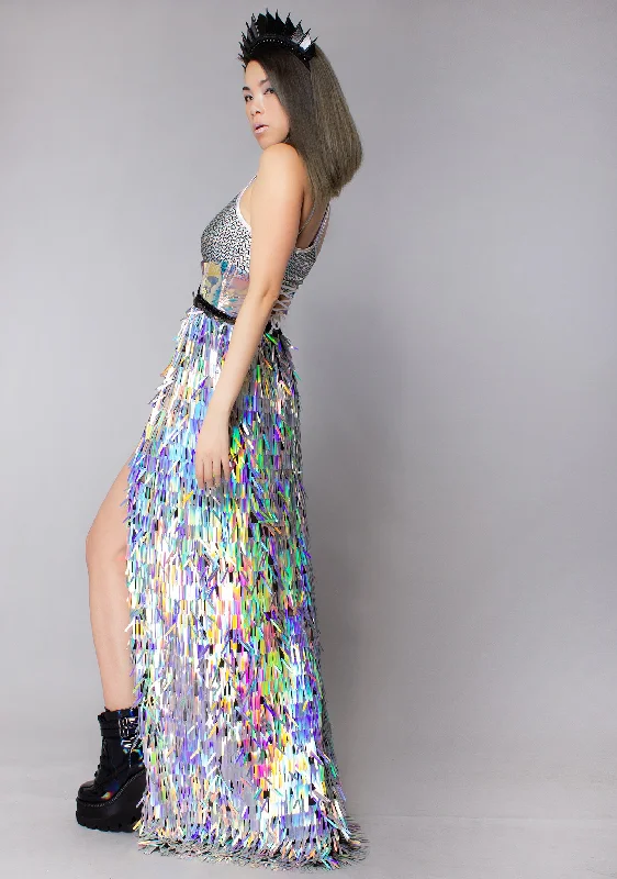 Final Clearance Knives Out Blade Sequin Harness Gypsy Skirt One Size