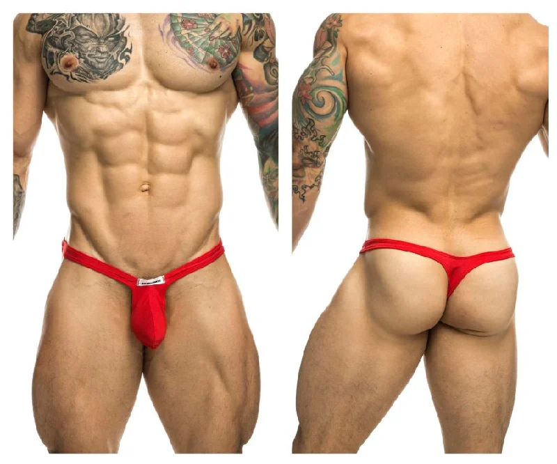 Celebrate the Weekend with Discounts JUSTIN+SIMON XSJBU02 Bulge Thongs Color Red