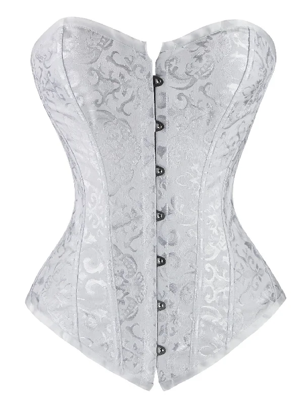 Strapless Wedding Bridal Shaper Jacquard Overbust Corset Top