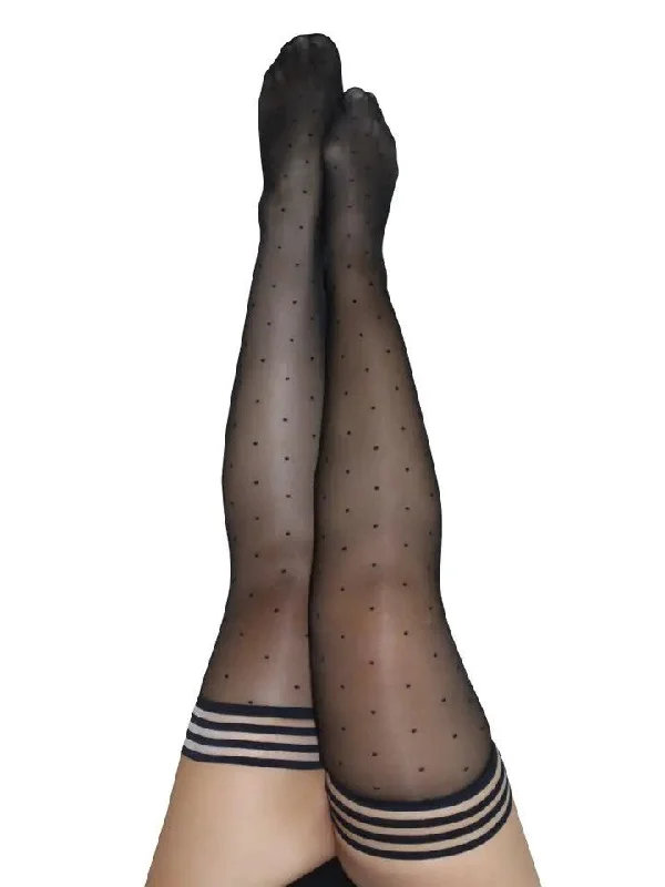 Weekend Specials to Relish Kixies Ally Black Polka Dot Thigh Highs No Slip Grip 1304