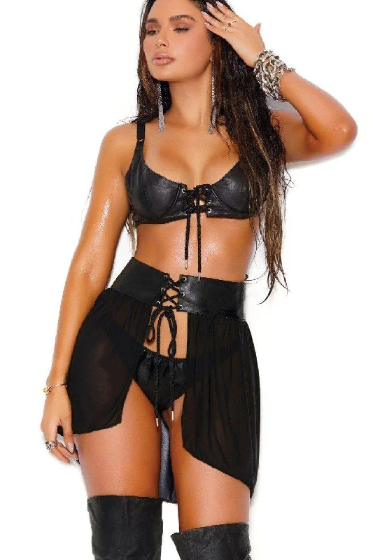 Early Bird Leather Lace Up Waist Cincher