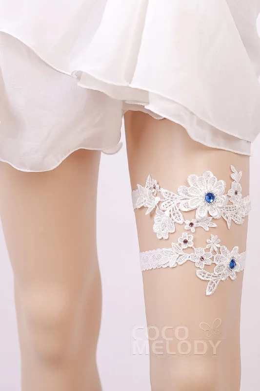 Weekend Bargains to Enjoy Lace Wedding Garter with Diamond WD17015