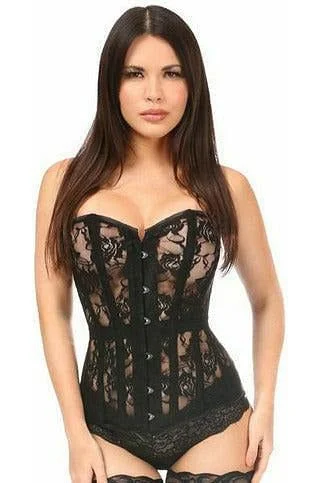 Time-Limited Offer Lavish Black Sheer Lace Over Bust Corset