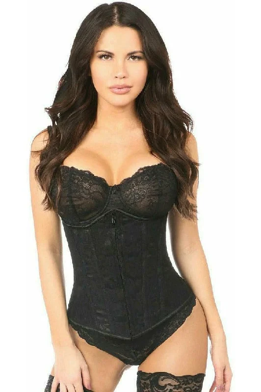 Sale Alert Lavish Black Underbust Corset w/Black Lace Overlay