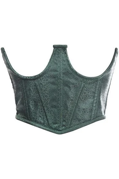 Overstock Clearance Lavish Dark Green Brocade Open Cup Waist Cincher
