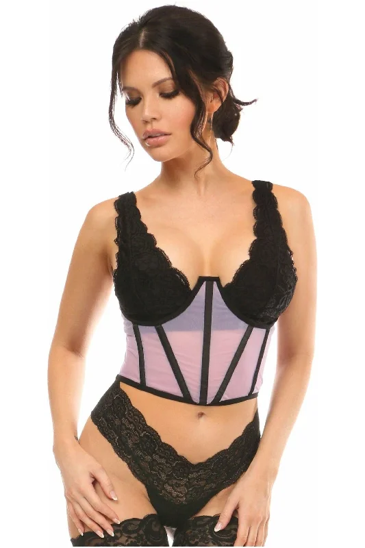 Lavish Lavender Mesh Open Cup Waist Cincher