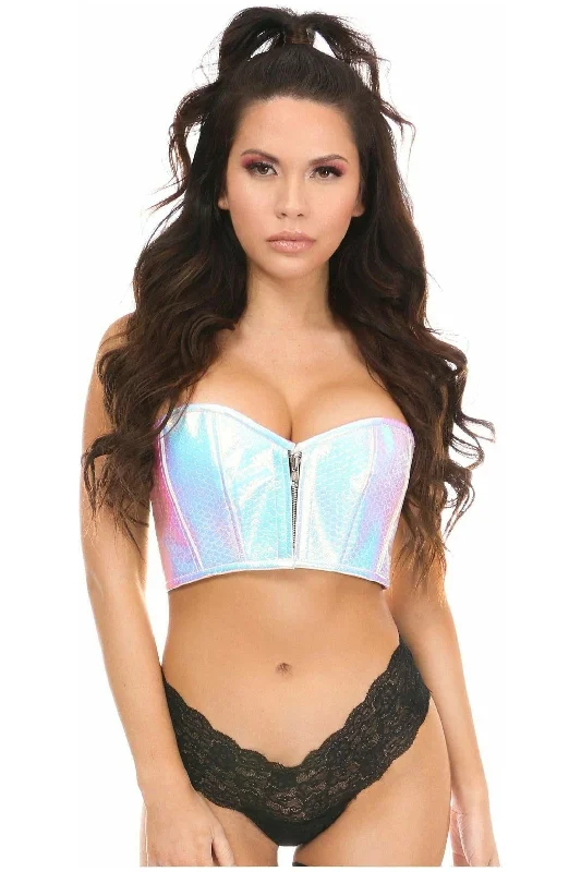 Weekend Deal Lavish Mermaid Holo Short Bustier Top