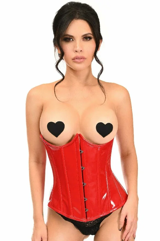 Lavish Red Patent PVC Underwire Underbust Corset