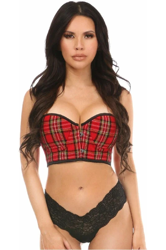 Lavish Red Plaid Underwire Short Bustier