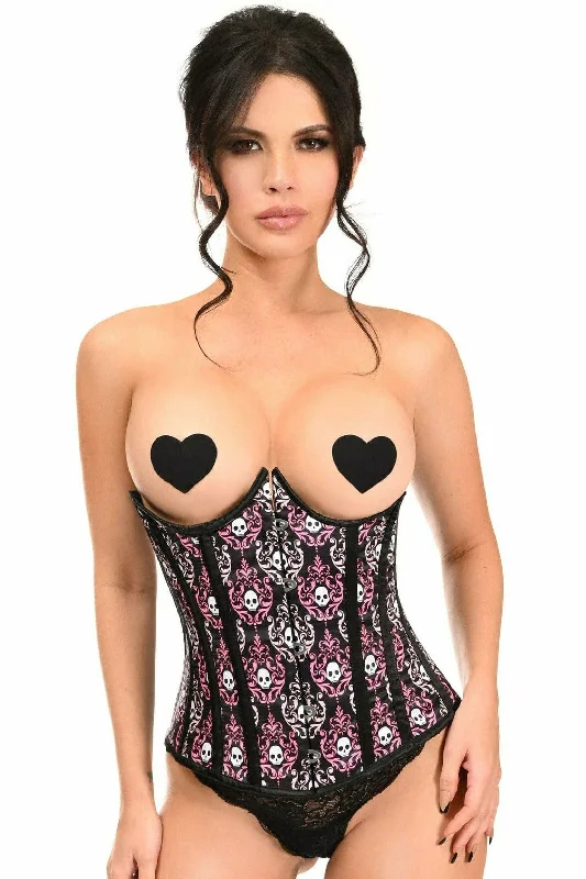 Great Deal Lavish Skull Print Underwire Open Cup Underbust Corset