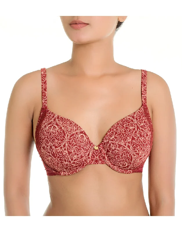 Weekend Bargains to Relish ZEN SERIES GALLOON LACE UNDER WIRED BRA WITH SUPER SOFT LIGHTLY PADDED CUPS-MERLOT Weekend Bargains to Relish ZEN SERIES GALLOON LACE UNDER WIRED BRA WITH SUPER SOFT LIGHTLY PADDED CUPS-MERLOT