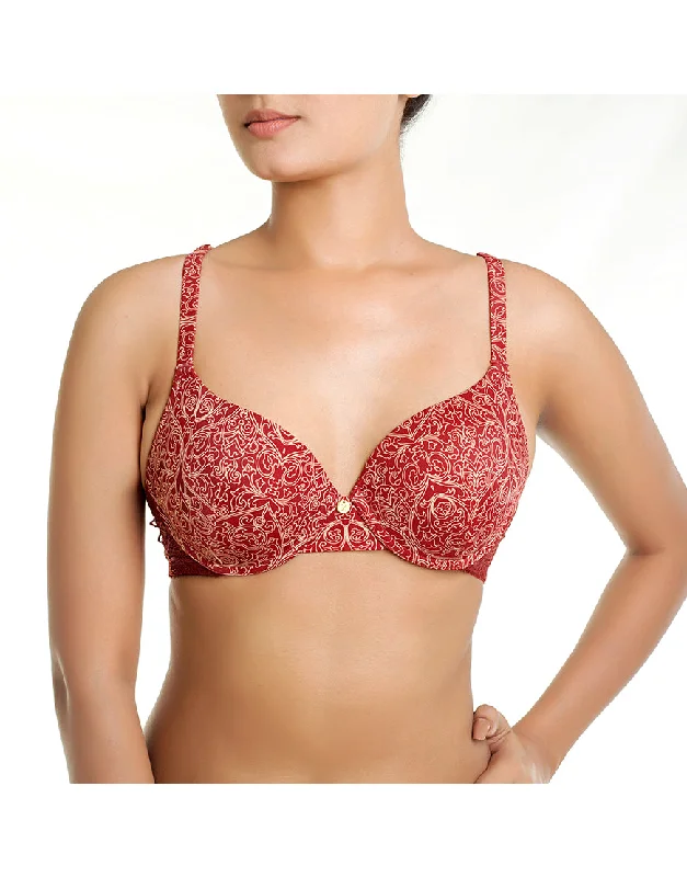 Weekend Discounts to Celebrate ZEN SERIES LEVEL 2 PUSH-UP UNDERWIRED BRA -MERLOT