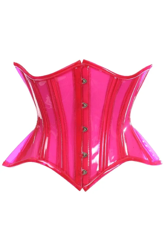 Special Offer Pink Clear Curvy Underbust Waist Cincher Corset