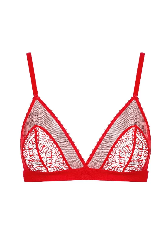 Half Price Accroche Coeur Triangle Bra (Red)