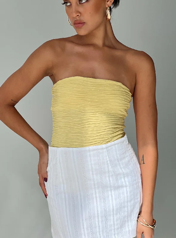 Instant Discount Makena Strapless Bodysuit Yellow