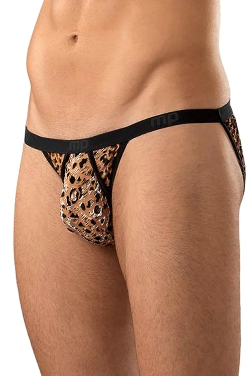 Half Price Mens Animal Burnout Leopard print String Bikini Brief - Closeout