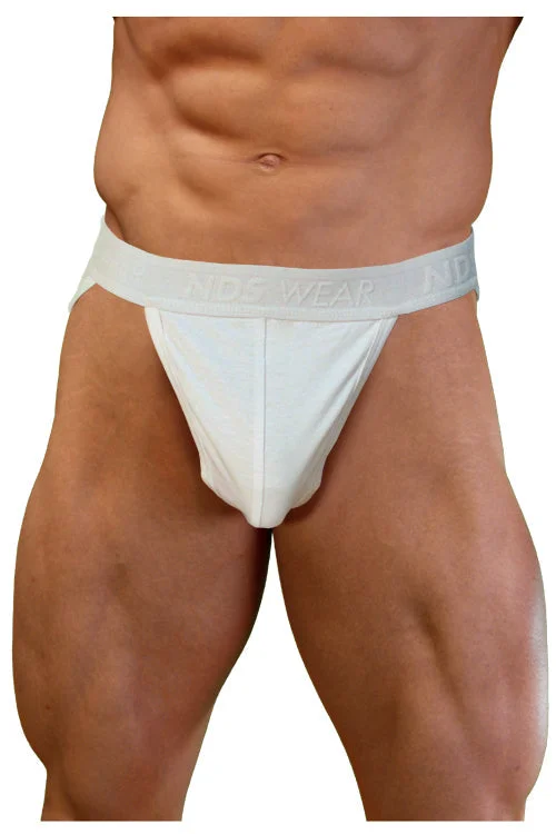 Mens Classic Flat Front String Bikini Brief Underwear - White - BLOWOUT SALE!