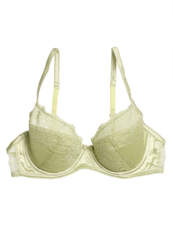 Hurry In Finch Fully Padded Super Plunge with Raised Lace bra