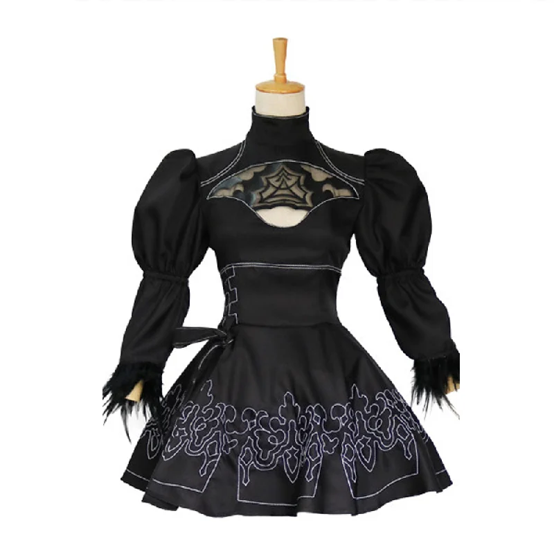 Closeout Sale Rulercosplay NieR 2B Black Dress Cosplay Costume