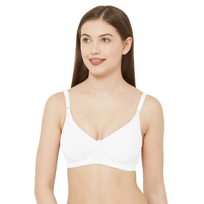 Weekend Deals That Excite Simran-Non Padded Non Wired Cotton Solid Bra White