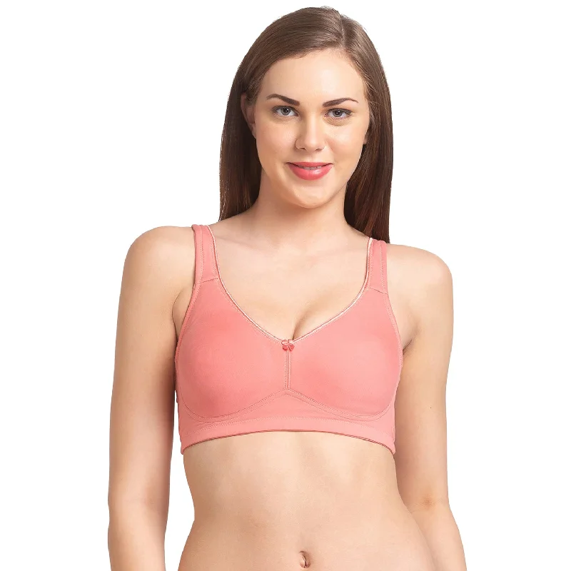 Now or Never Rose - Non Padded Solid Minimizer Bra Peach
