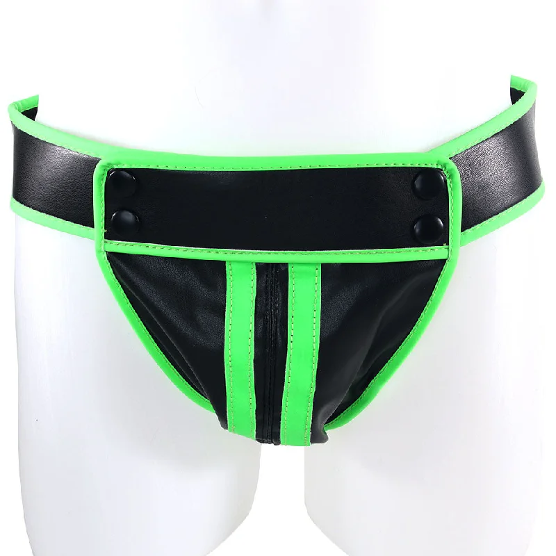 Ouch! Glow In The Dark Striped Pouch Jock Strap /M