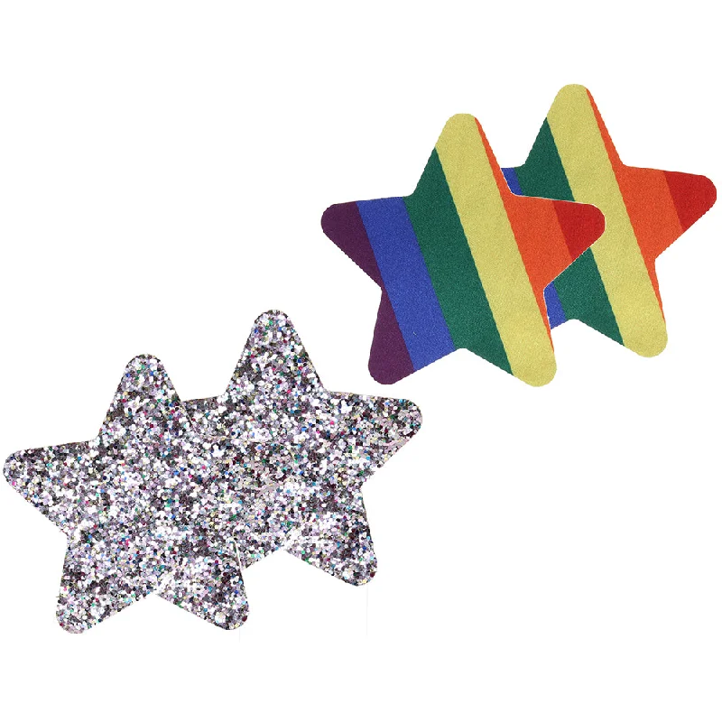 Early Bird Discount Pride and Rainbow Glitter Stars Nipple Pasties
