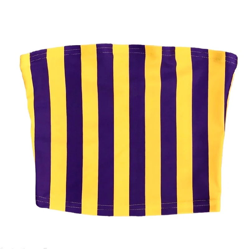 Purple & Yellow Striped Tube Top