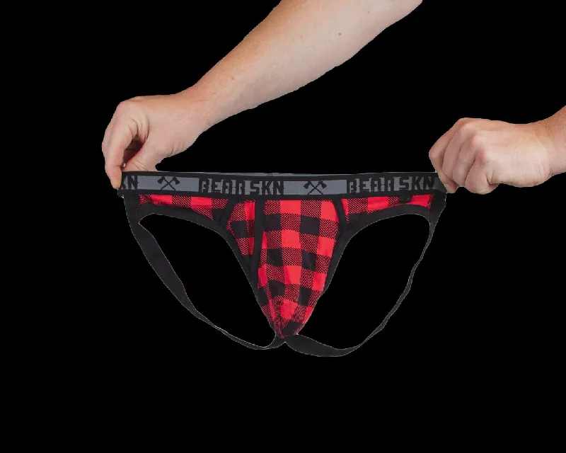 Weekend Deals That Please Red Backwoods Jock Strap (Red Checkered)