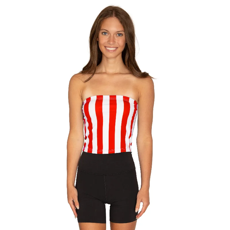 Flash Deals Red & White Striped Tube Top