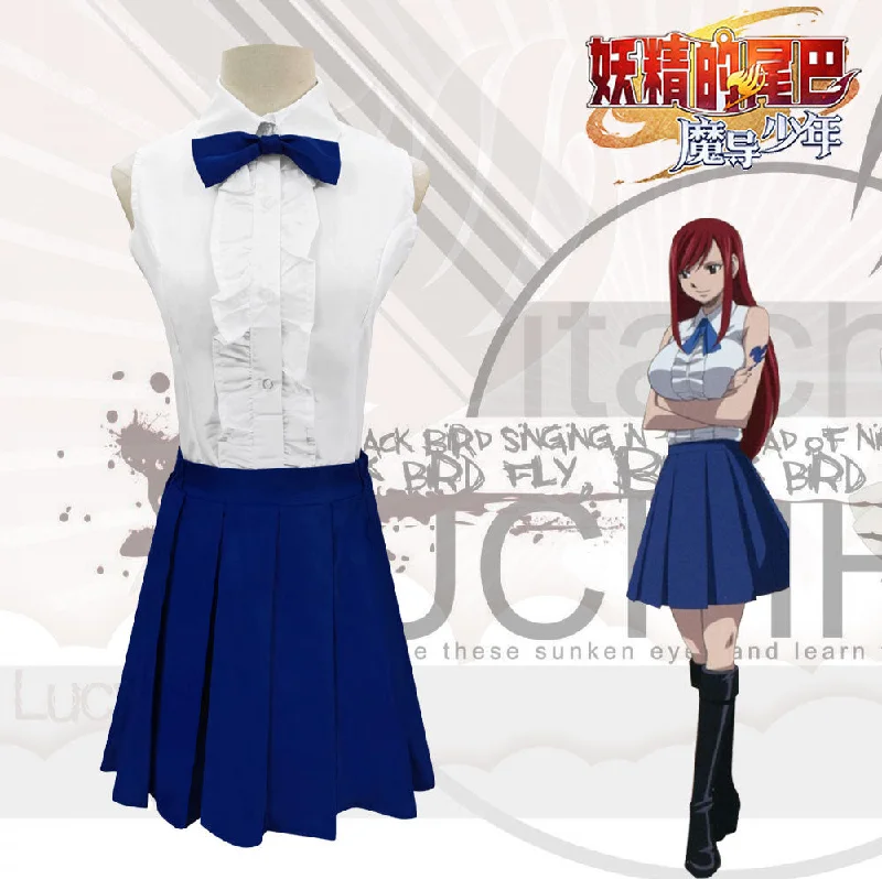 Rulercosplay FAIRY TAIL Erza Scarlet Uniform Suit Cosplay Costume With Accessories