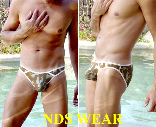 Weekend Deals to Brighten Your Day Sheer Brown Camo Bikini for Men - BLOWOUT SALE!