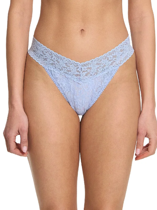 Weekend Deals to Make You Happy Signature Lace Original Rise Thong Clarity Blue