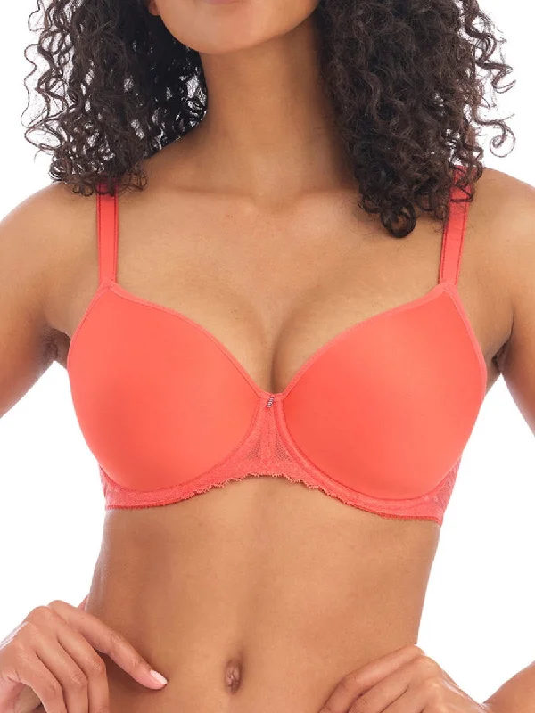 Weekend Steals Await Signature Moulded Spacer Bra - Hot Coral