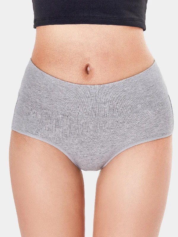 Deal of the Day Soft Cotton High-Cut Briefs Breathable Panties Grey