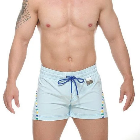 Limited Quantity STUD Zeke 4" swim beach short light blue