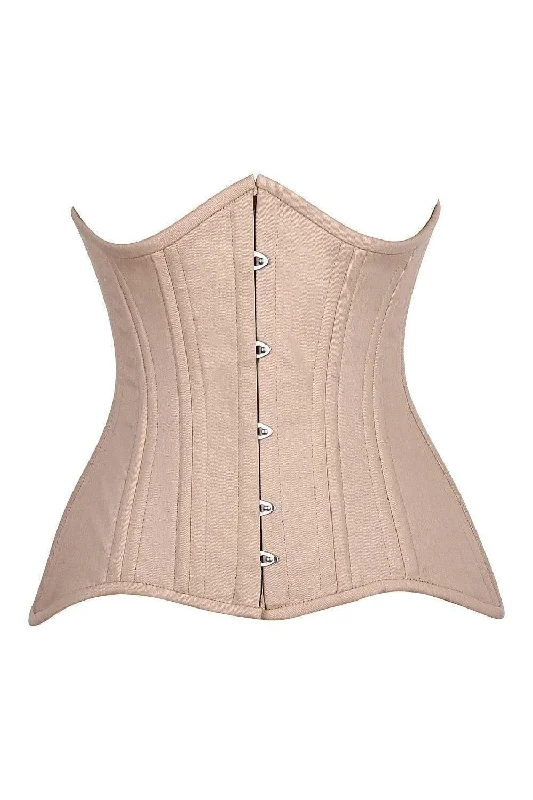 Mega Sale Top Drawer CURVY Nude Cotton Double Steel Boned Underbust Waist Cincher Corset Mega Sale Top Drawer CURVY Nude Cotton Double Steel Boned Underbust Waist Cincher Corset