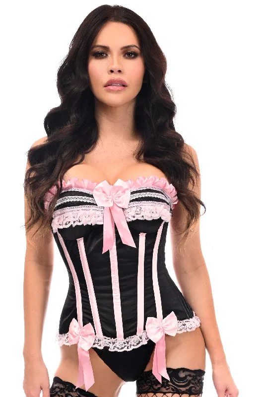 Value Pack Top Drawer Black/Pink Steel Boned Burlesque Corset