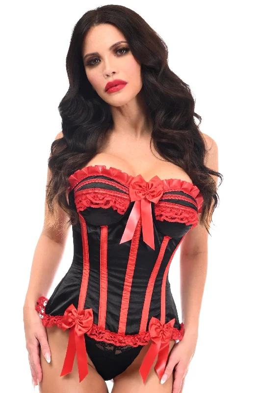 Instant Savings Top Drawer Black/Red Steel Boned Burlesque Corset
