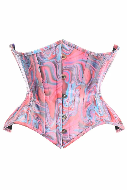 Steal Deal Top Drawer Retro Swirl Steel Boned Curvy Cut Underbust Cincher Corset