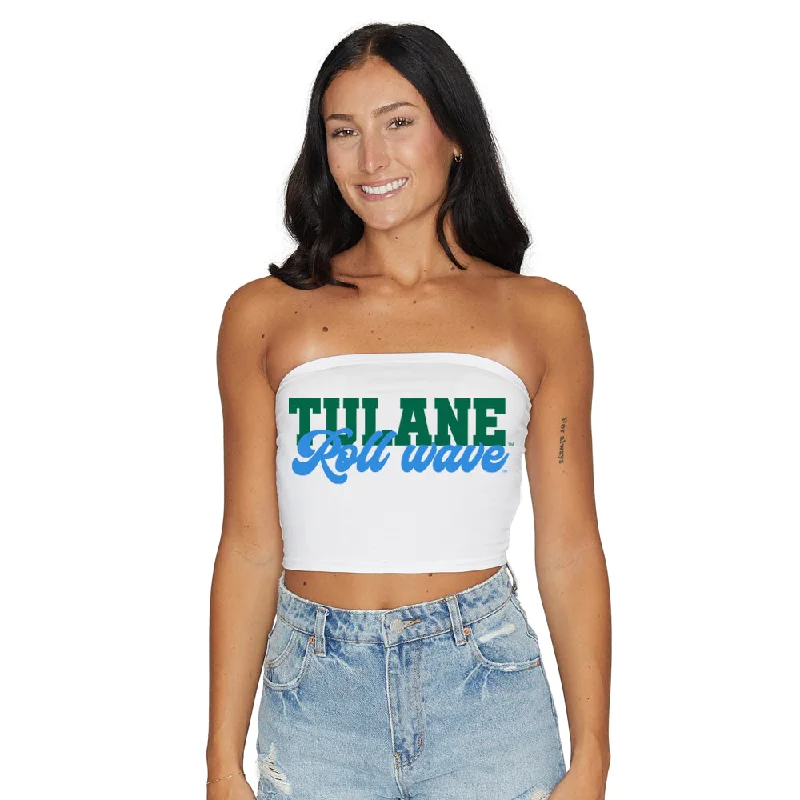 Blowout Deals Tulane Roll Wave White Tube Top